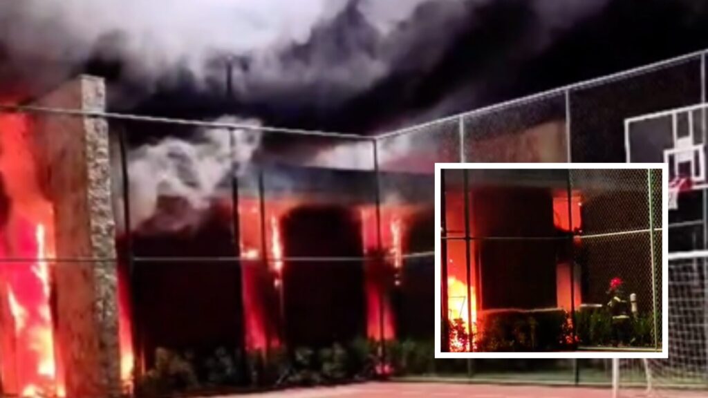 Explosão em churrasqueira provoca incêndio em condomínio de Primavera do Leste; veja vídeo
