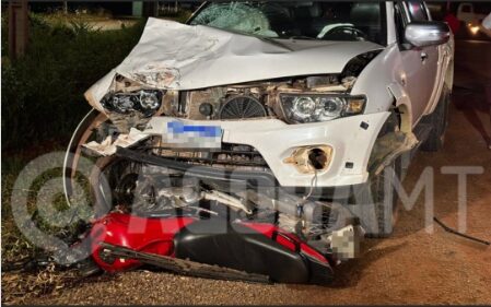grave acidente de trânsito deixa motociclista ferido