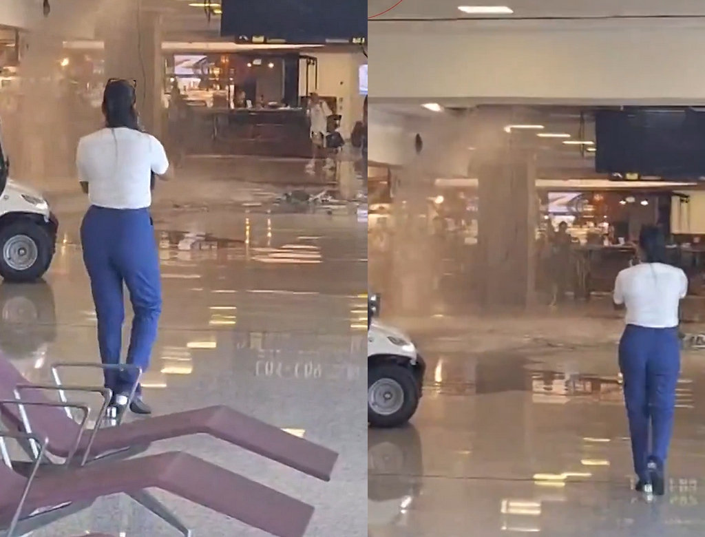 Alagamento em Aeroporto Internacional Causa Transtornos a passageiros;VEJA VIDEO